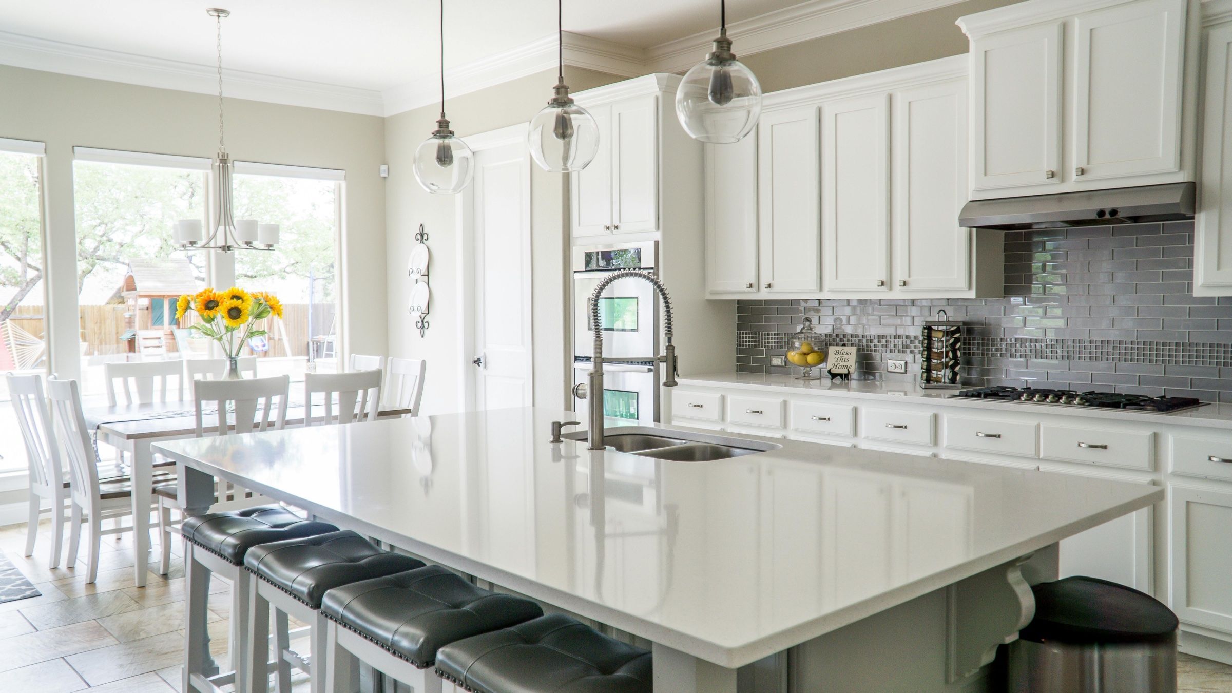 Renovated kitchen with new cabinetry and benchtops